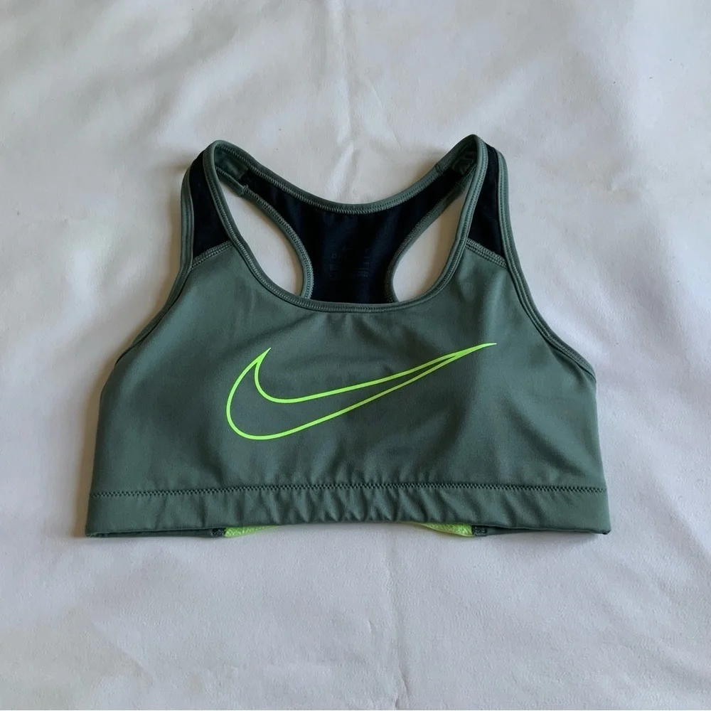Nike Women's Olive and Black Swim Top